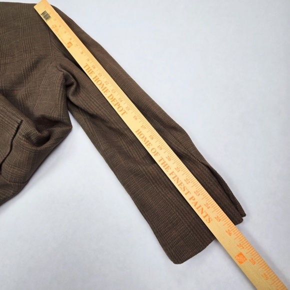 EDDIE BAUER- Sports Coat Mens M Soft Houndstooth Plaid Brown Jacket+ Measurement - Picture 12 of 13